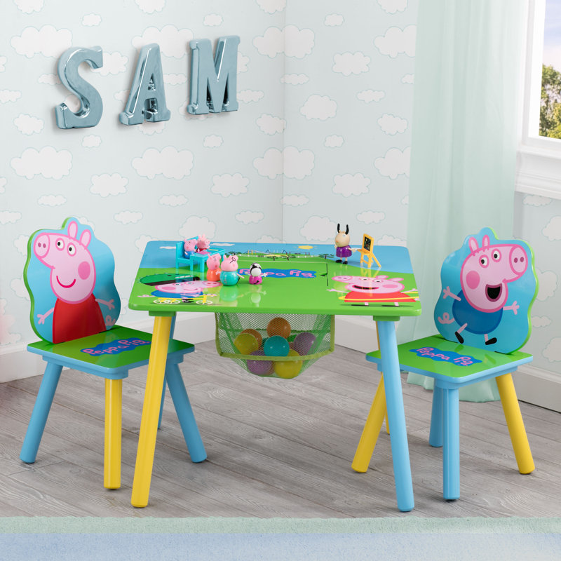 Delta Children Peppa Pig Kids 3 Piece Square Table and Chair Set